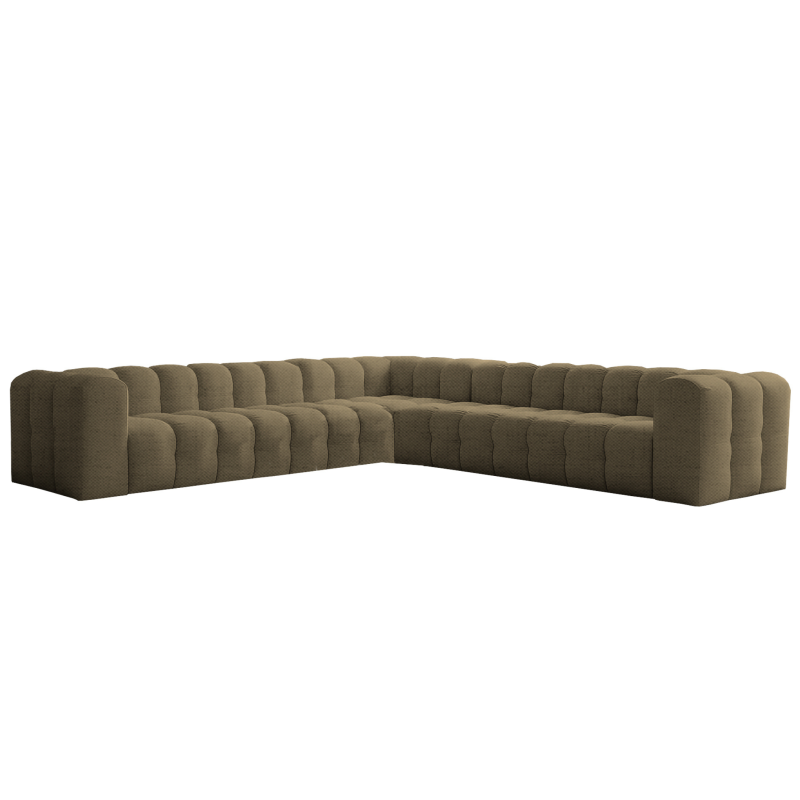 Ecksofa BALOO CORNER 330x330 cm – Komfort mit HR-Schaum und Wellenfedern - Grün, Stoff Moly 38