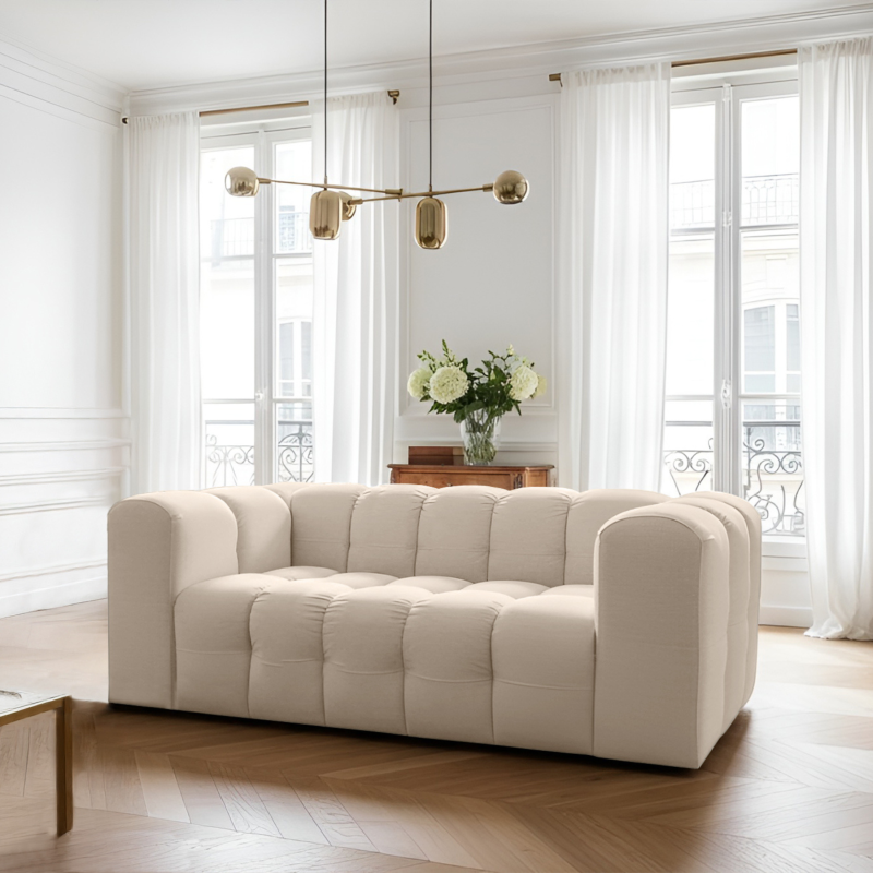 BALOO Sofa 2-Sitzer 200 cm – modernes Design & Komfort – Beige (Tiffany 02)