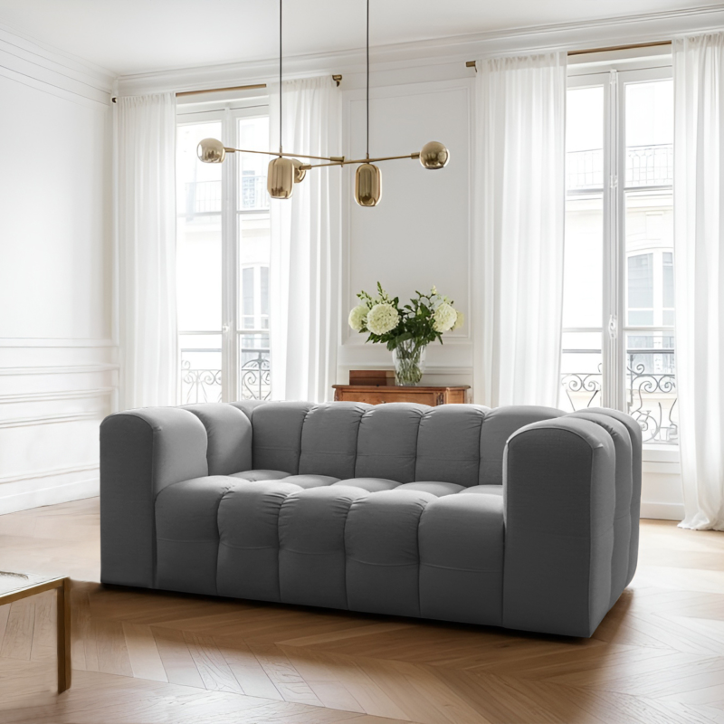BALOO Sofa 2-Sitzer 200 cm – modernes Design & Komfort – Grau (Tiffany 16)