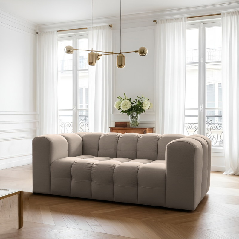 BALOO Sofa 2-Sitzer 200 cm – modernes Design & Komfort – Taupe (Tiffany 29)