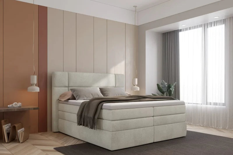 Boxspringbett PALACE mit 7-Zonen-Taschenfederkern & Bettkasten – modernes Polsterbett