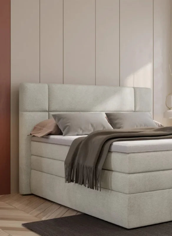 Boxspringbett PALACE mit 7-Zonen-Taschenfederkern & Bettkasten – modernes Polsterbett