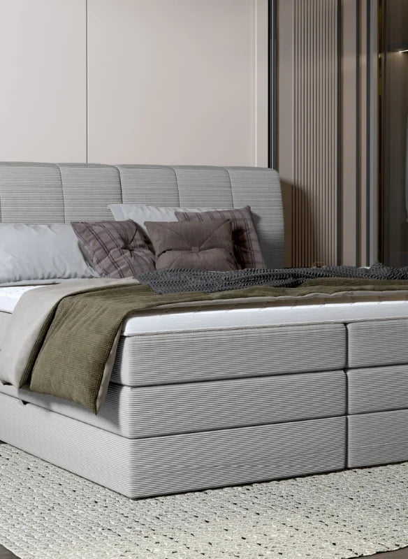 Dilma Boxspringbett mit Bettkasten – Komfortbett mit 7-Zonen-Taschenfederkern und Bonell-Matratze