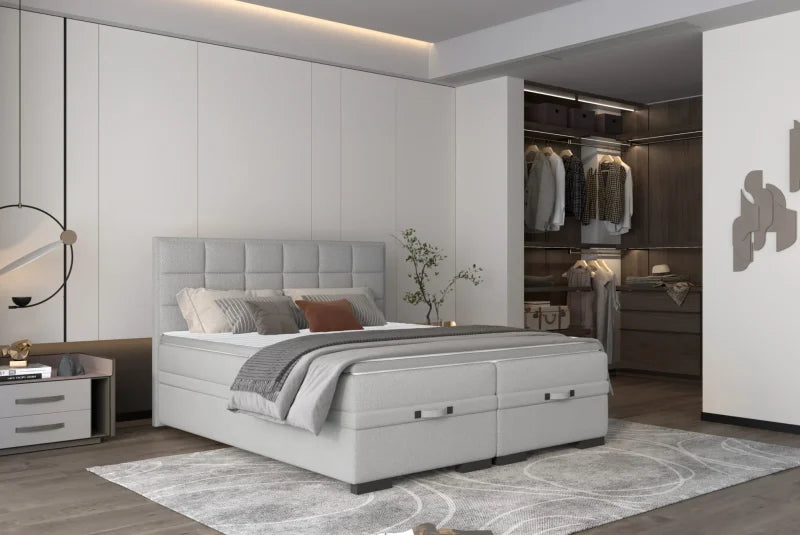 SEMENO Boxspringbett mit 7-Zonen Taschenfederkernmatratze, Stauraum & modernem Design