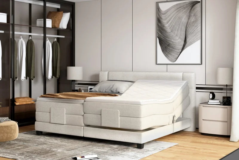 Rey – Elektrisches Boxspringbett mit Bonell-Federkern, Verstellbares Komfortbett für erholsamen Schlaf - 140x200 cm