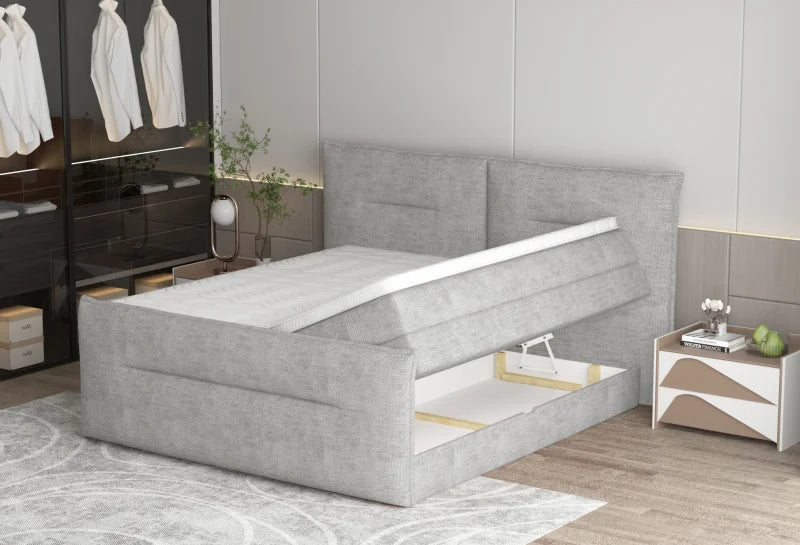 Boxspringbett Elma – elegantes Design, doppelter Komfort & Stauraum