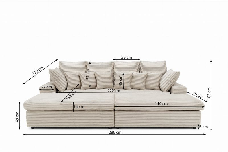 Sofa Lazy, Big Sofa Maße