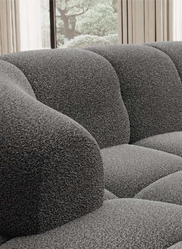 Ecksofa VELPA XL – modernes Design mit elektrischer Sitztiefenverstellung & höchstem Komfort – Grau (Loop 17)