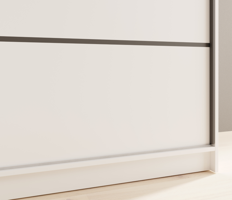 Schwebetürenschrank Nico 180 mit Spiegel – Eleganz und Funktionalität für moderne Wohnräume - Weiß