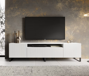 TV-Lowboard NOEMI 200 – Modernes Design mit geriffelter Front - Weiß