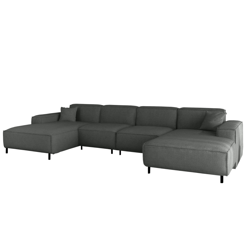 LUGA U HILLS Ecksofa in U-Form – große Wohnlandschaft mit PET-FRIENDLY Stoff ARTICO, freistehend - Anthrazit.png
