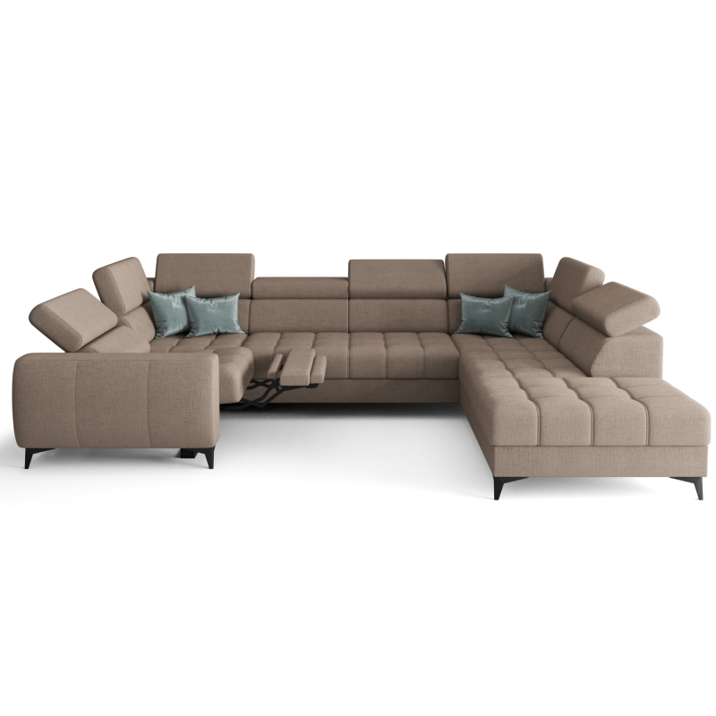 Porto Max I Relax Ecksofa mit elektrischer Relaxfunktion, Schlaffunktion und verstellbaren Kopfstützen, Stoff Moly 11 - Beige - RECHTS.png
