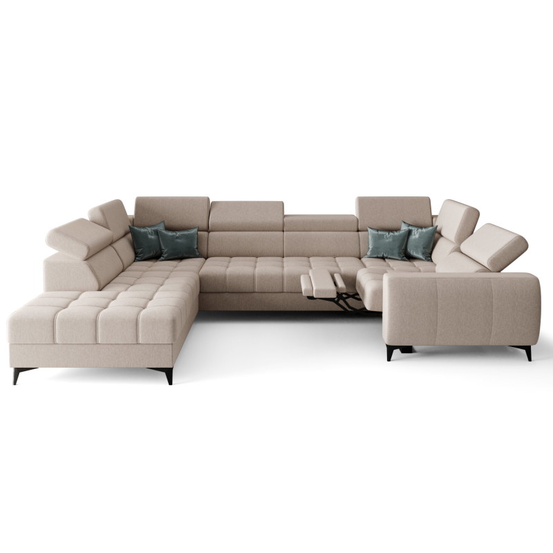 Porto Max I Relax Ecksofa mit elektrischer Relaxfunktion, Schlaffunktion und verstellbaren Kopfstützen, Stoff Gemma 04 -Hellbeige, Creme - LINKS.png