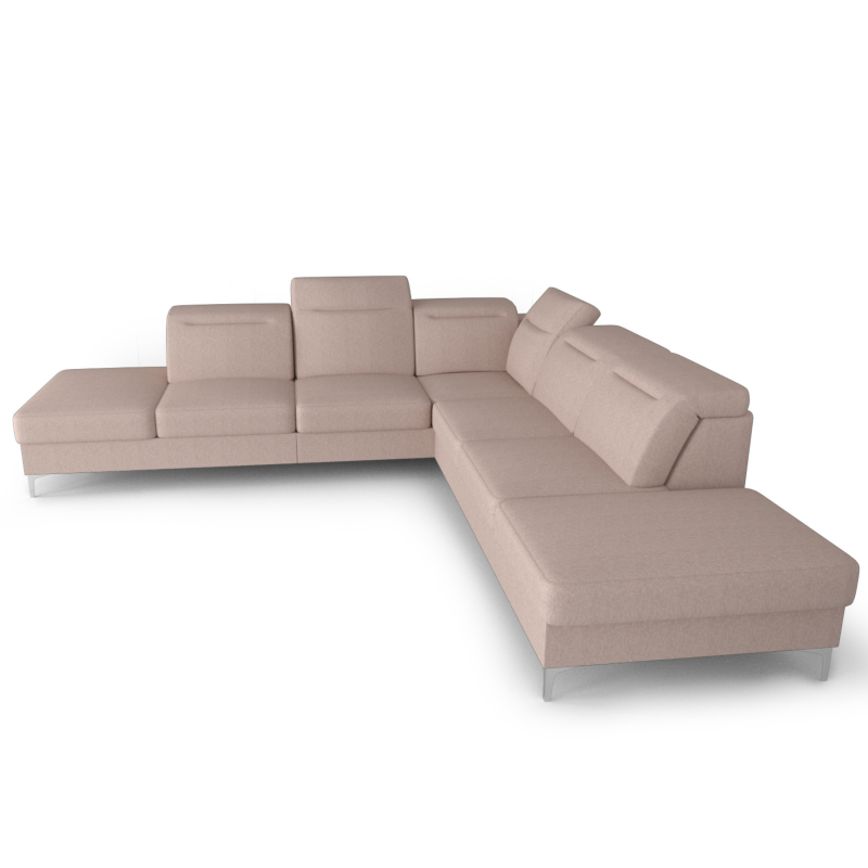 OSLO MAX Ecksofa 295x295 cm aus Naturleder mit Schlaffunktion und verstellbaren Kopfstützen - Stoff Gemma, Hellbeige.png