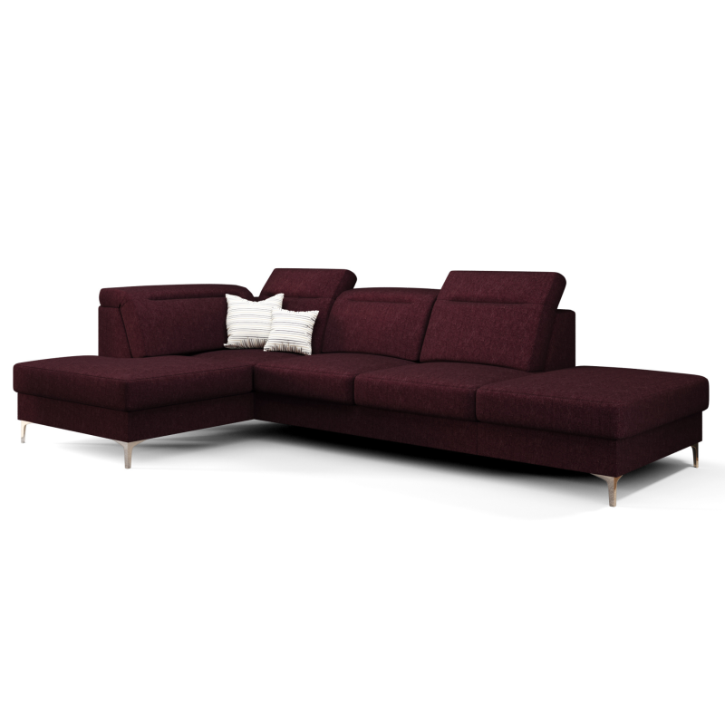 OSLO MINI Ecksofa 295x180 cm mit Schlaffunktion und Bettkasten - Stoff Gemma 59, Rotwein.png
