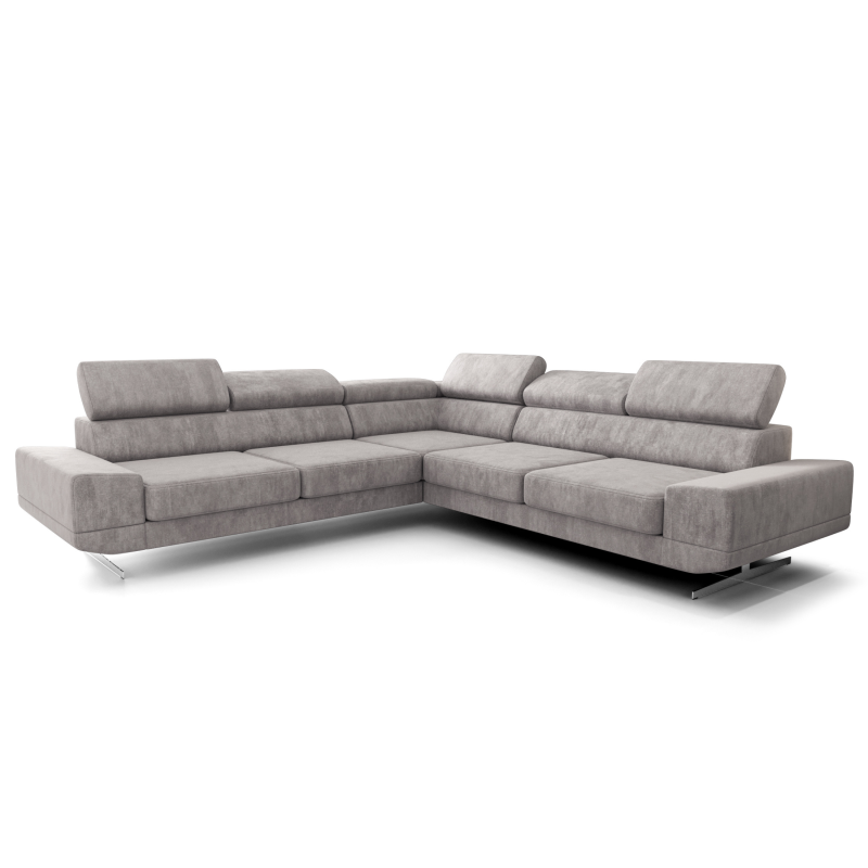 Milano Max Ecksofa 270x270 cm – Modernes Ecksofa mit verstellbaren Kopfstützen, Terra 88 - Grau.png