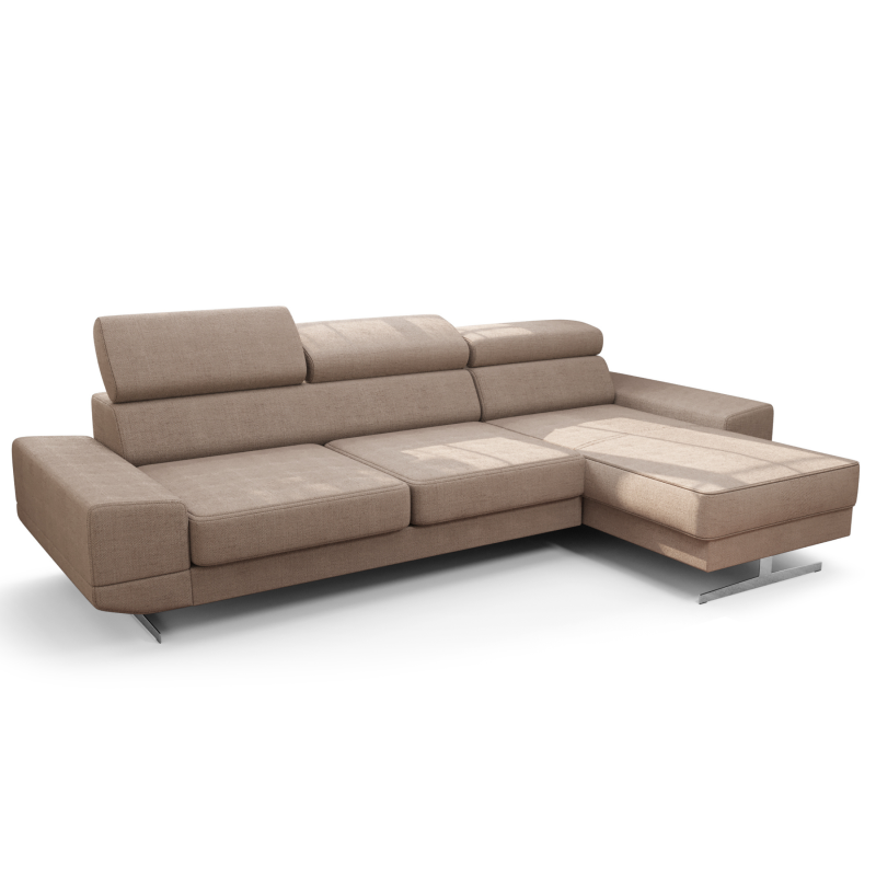 Milano Mini Ecksofa 270 cm – HR-Schaum, Wellenfedern & hohe Füße 16 cm, Moly 11 - Beige.png