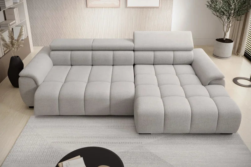 Ecksofa ALVIN S mit elektrischer Sitztiefenverstellung und Relax-Kopfstützen