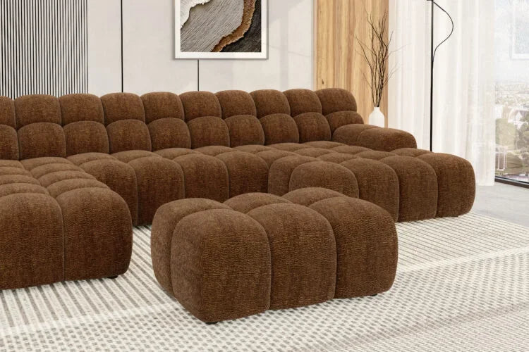 Campile XL Ecksofa – Designer Wohnlandschaft 385 cm mit elektrischer Sitztiefenverstellung, Stoff Dress Me
