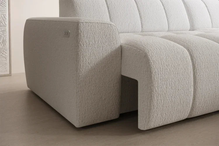 Ecksofa FABIO S mit elektrischer Sitztiefenverstellung | Modernes Design 266x170 cm