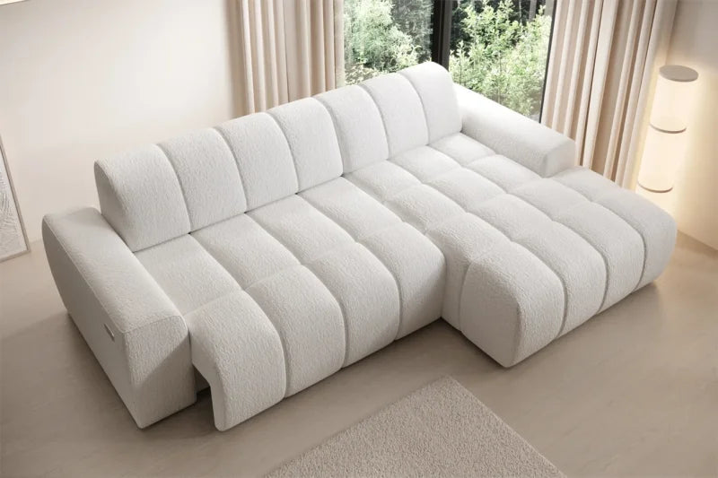 Ecksofa FABIO S mit elektrischer Sitztiefenverstellung | Modernes Design 266x170 cm