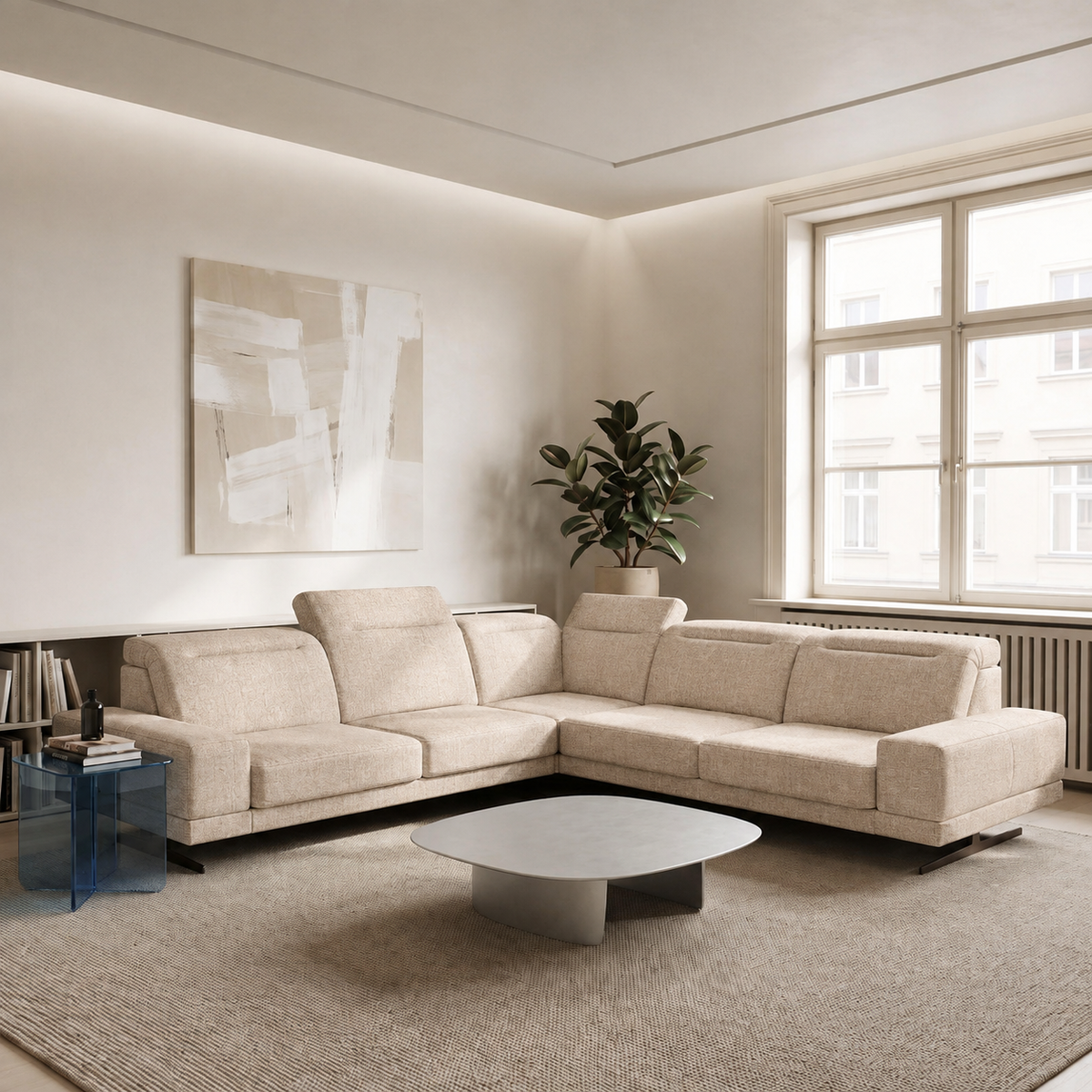 FIORE MAX Ecksofa 265x265 cm, Gemma 04, Beige