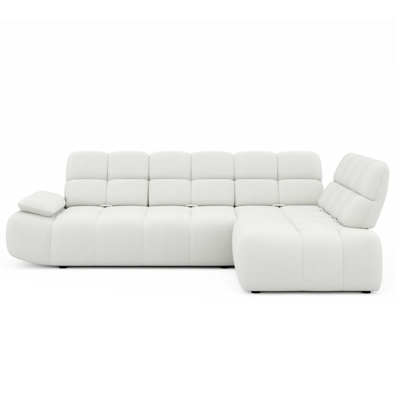 Ecksofa Gamba L mit Elektrische Relaxfunktion, Sitztiefenverstellung & Komfort - Creme Beige