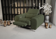 Aspen Relax Sessel – Sessel mit Relaxfunktion, elegant fürs Wohnzimmer, Stoff Aragon 39 - Dunkelgrün