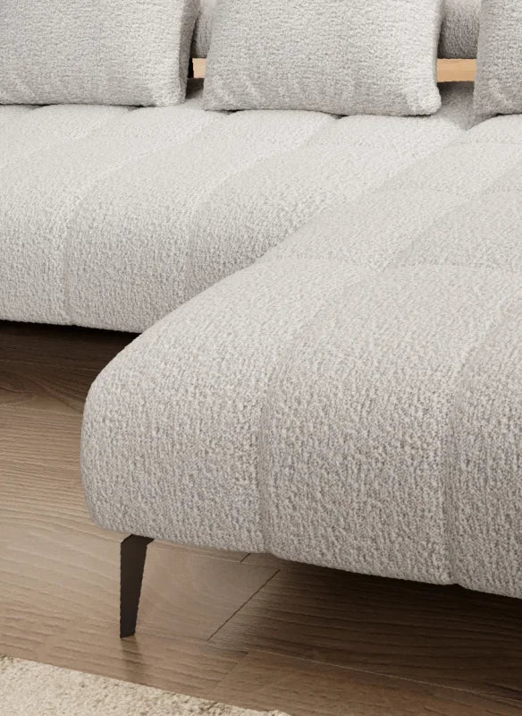 MAGNETIC XL Ecksofa mit Schlaffunktion & elektrischer Sitztiefenverstellung – modernes Design & Komfort, Stoff Anthology 01 - Creme