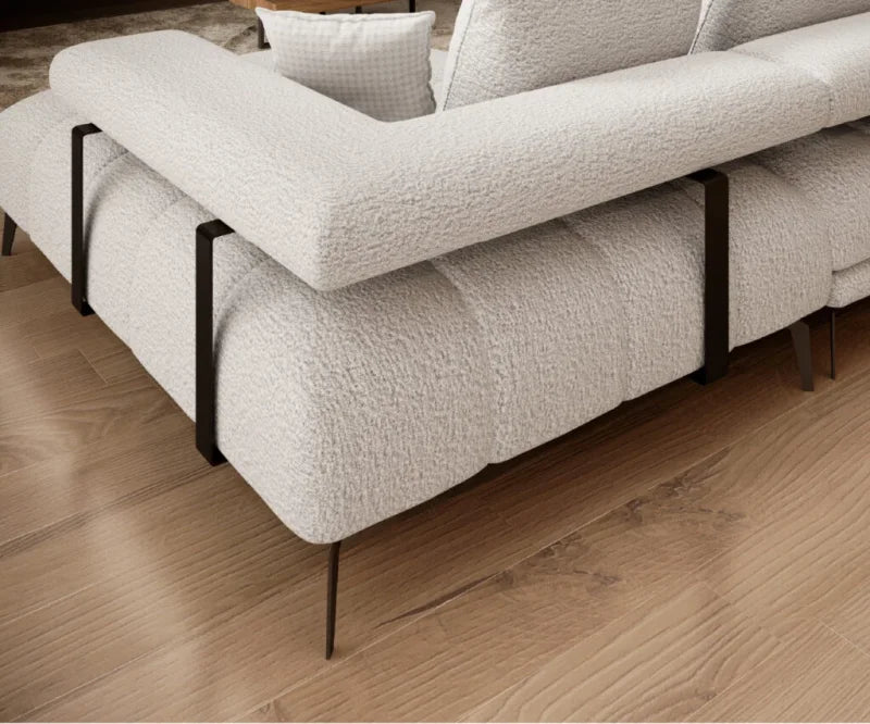MAGNETIC XL Ecksofa mit Schlaffunktion & elektrischer Sitztiefenverstellung – modernes Design & Komfort, Stoff Anthology 01 - Creme