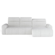 MATEO S – Ecksofa mit Schlaffunktion und Relax, Aufbewahrungsbox, verstellbare Kopfstützen, Stoff Artico - Nata, Creme