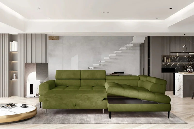 Ecksofa VOSS L mit Schlaffunktion, Stauraum & verstellbaren Kopfstützen – komfortabel, modern und flexibel für Ihr Wohnzimmer