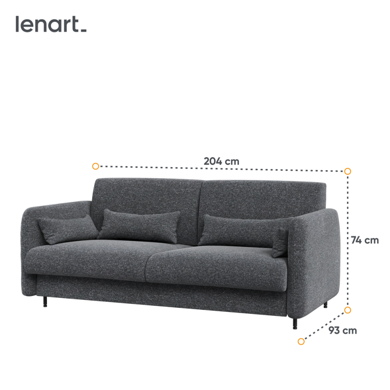 Sofa Lenart BED CONCEPT 35 für BC-13 Wandklappbett Vertikal 180x200 cm - Graphit