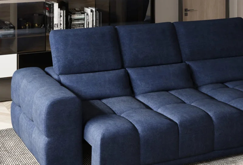 Ecksofa LAGOS S mit Schlaffunktion & elektrischer Sitztiefenverstellung | Bettkasten, Kopfstützen