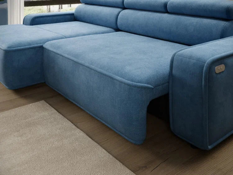 Ecksofa LIAM S mit elektrischer Sitztiefenverstellung und verstellbaren Kopfstütze