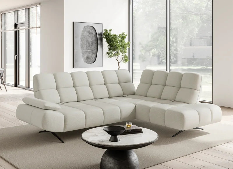Ecksofa PRADO L – Modernes Design mit elektrischer Relaxfunktion & Sitztiefenverstellung