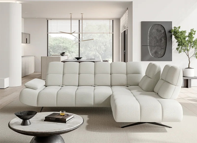 Ecksofa PRADO L – Modernes Design mit elektrischer Relaxfunktion & Sitztiefenverstellung