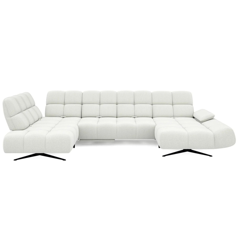 Design Ecksofa PRADO XL  U-Form Sofa mit elektrischer Relaxfunktion & Sitztiefenverstellung