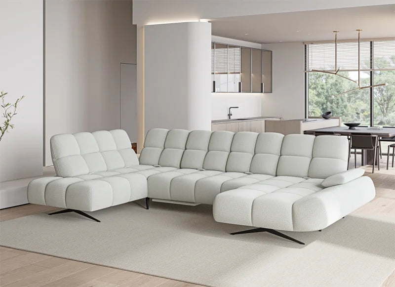 Design Ecksofa PRADO XL | U-Form Sofa mit elektrischer Relaxfunktion & Sitztiefenverstellung