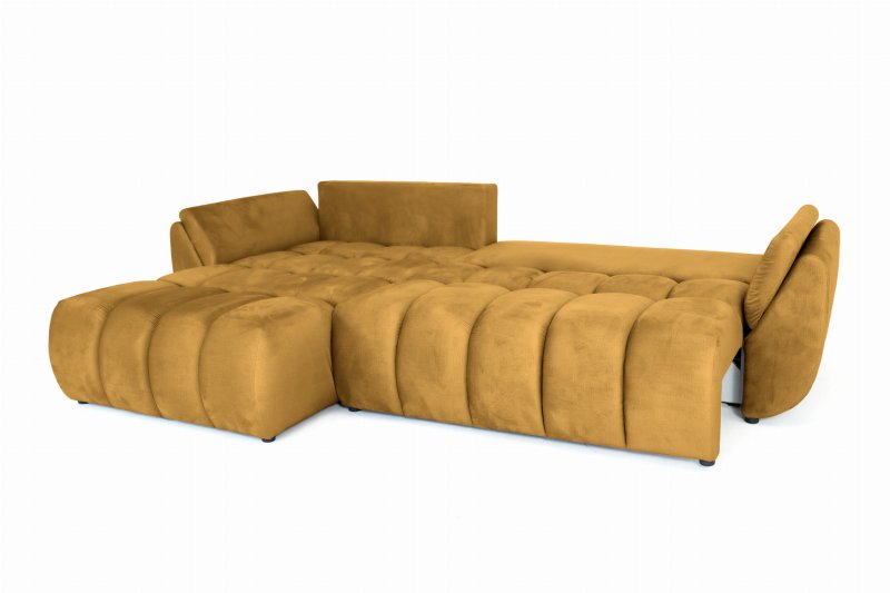 Ecksofa Oti mit Schalffunktion und Bettkasten - Stoff Monolith 48