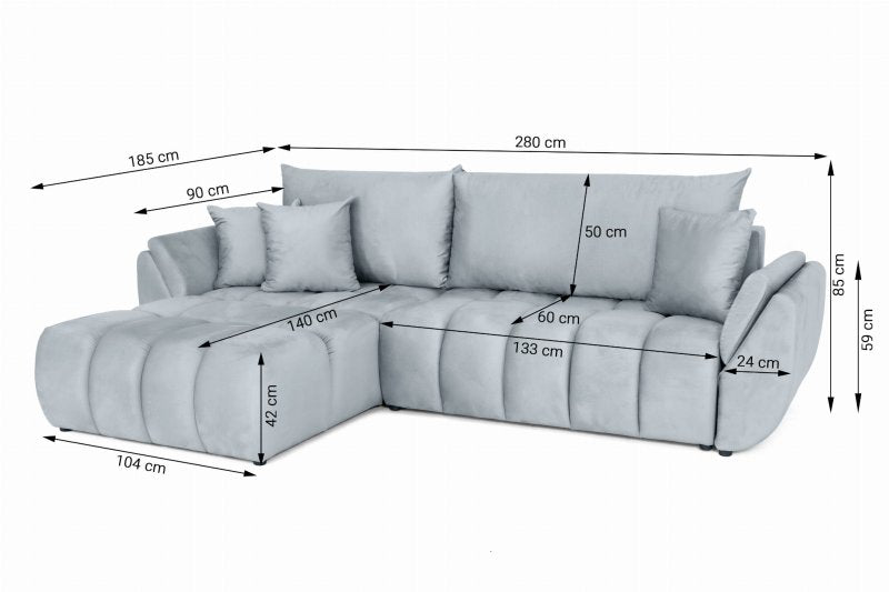 Ecksofa OTI Abmessungen