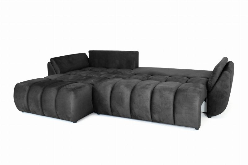 Ecksofa OTI mit Schlaffunktion und Bettkasten - Monolith 95