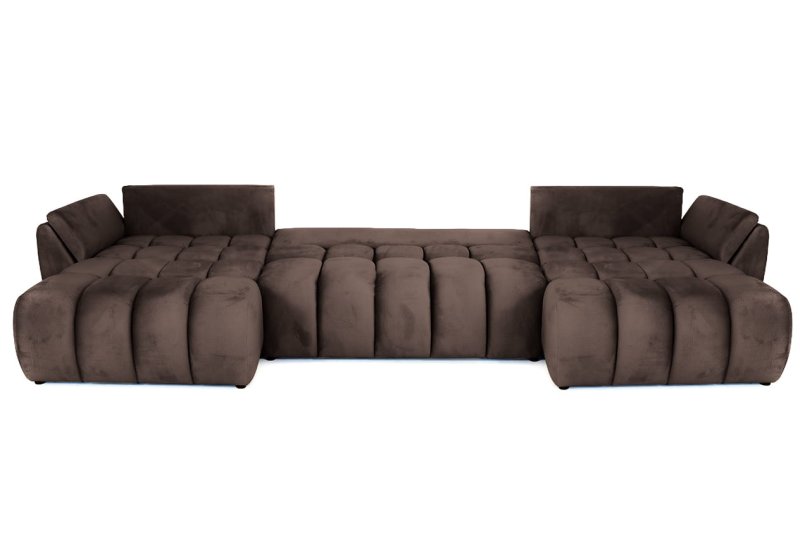 Ecksofa OTI U mit Schlaffunktion und Bettkasten - Monolith 15, Braun