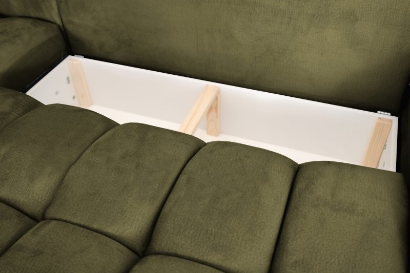 Ecksofa OTI U mit Schlaffunktion und Bettkasten - Monolith 38