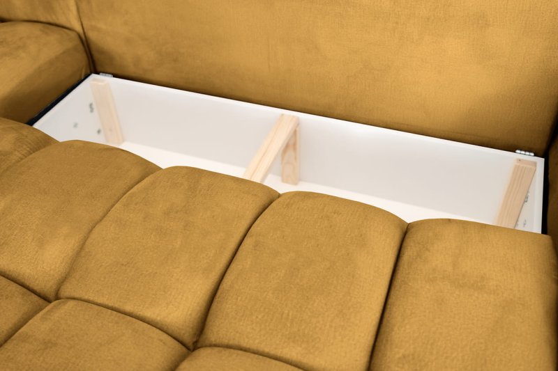 Ecksofa OTI U mit Schlaffunktion und Bettkasten - Monolith 48