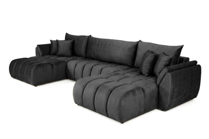 Ecksofa OTI U mit Schlaffunktion und Bettkasten - Monolith 95
