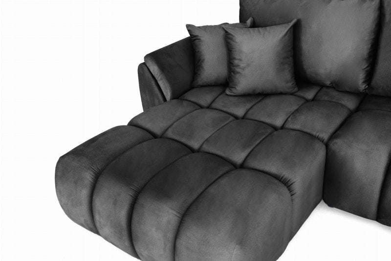 Ecksofa OTI U mit Schlaffunktion und Bettkasten - Monolith 95
