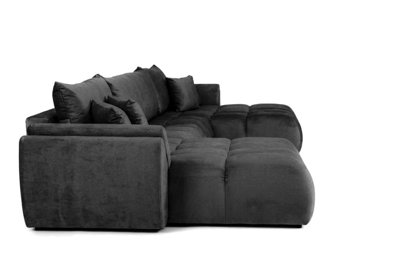 Ecksofa OTI U mit Schlaffunktion und Bettkasten - Monolith 95