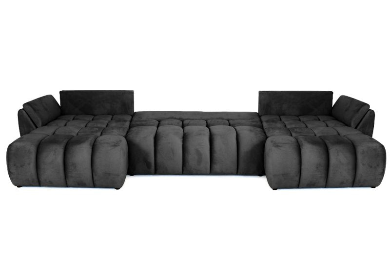 Ecksofa OTI U mit Schlaffunktion und Bettkasten - Monolith 95