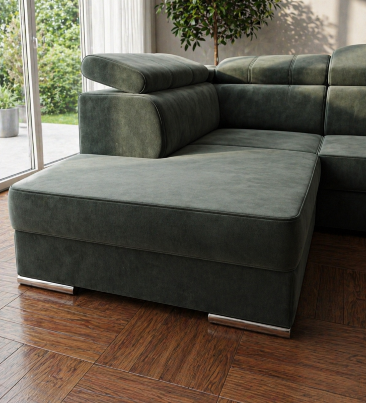 Ecksofa Royal I mit Schlaffunktion und verstellbaren Kopfstützen - Terra 48